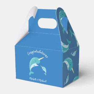 Narwhal Baby Dusche Blue Boy Whale Geschenkschachtel