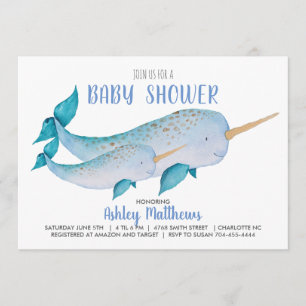 Narwhal Baby Dusche Einladung