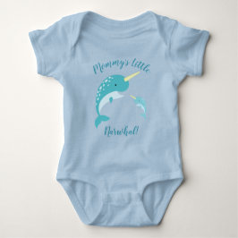 Narwhal Baby Shower Blue Boy Whale Strampler