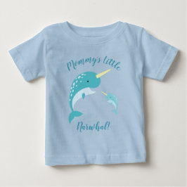 Narwhal Baby Shower Blue Boy Whale T-shirt