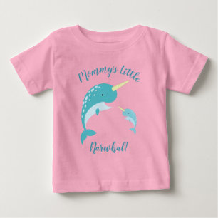 Narwhal Baby Shower Pink Girl Whale T-shirt