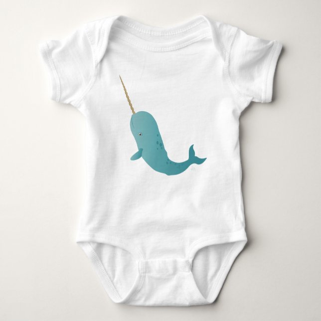 Narwhal Baby Strampler (Vorderseite)