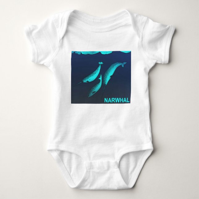 Narwhal Baby Strampler (Vorderseite)