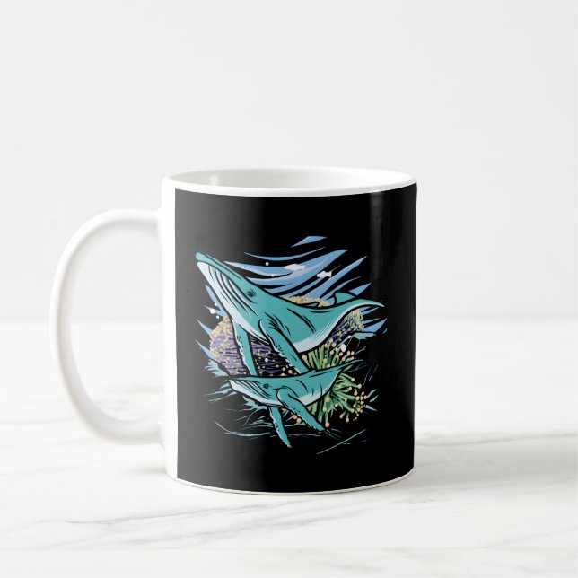 Narwhal Beluga Whale Orcas Whale Haie Orca Kaffeetasse (Links)