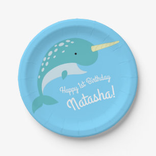 Narwhal Birthday Party Pappteller
