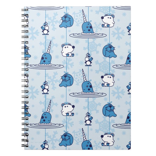 Narwhal Blue Snowflake Pattern Notizblock (Vorderseite)