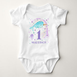 Narwhal Bodysuit Personalisiert Girl Narwhal Bodys Baby Strampler