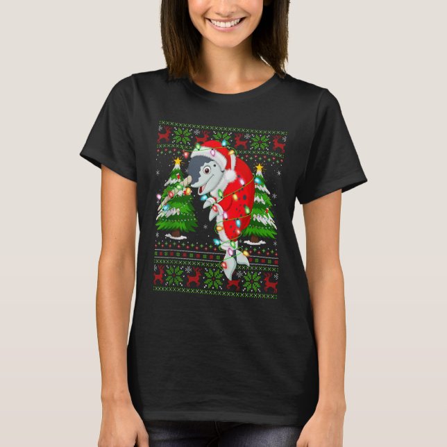 Narwhal Christmas Lights Santa Costume Ugly Xmas S T-Shirt (Vorderseite)