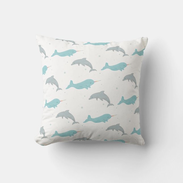 Narwhal Dolphin Pillow Kissen (Vorderseite)