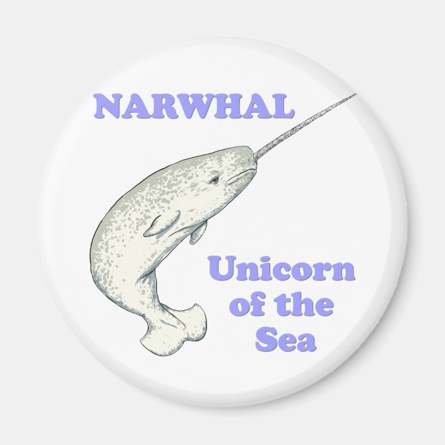 Narwhal Einhorn des Meeres Magnet (Vorne)