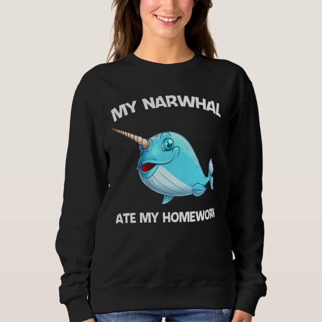Narwhal For Kids Boys Girl Sea Whale Fish Animal Sweatshirt (Vorderseite)