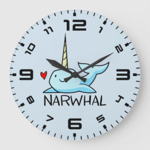 Narwhal Große Wanduhr