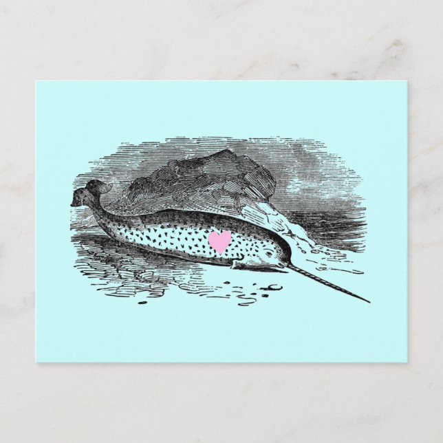 Narwhal Heart Postkarte (Vorderseite)