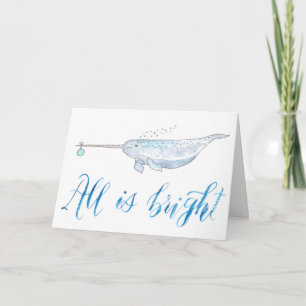 Narwhal Holiday Card Karte