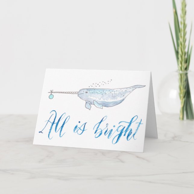 Narwhal Holiday Card Karte (Vorderseite)
