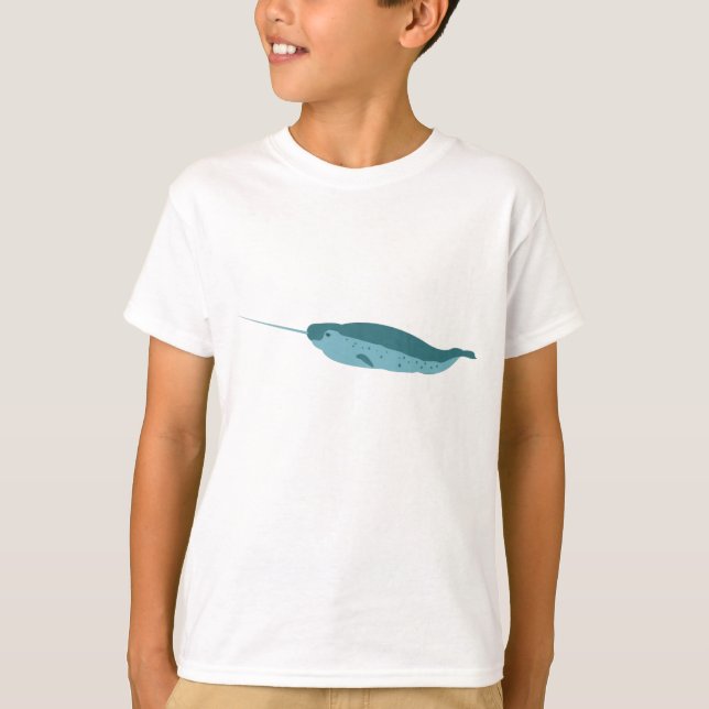 Narwhal im blauen Ozean T-Shirt (Vorderseite)