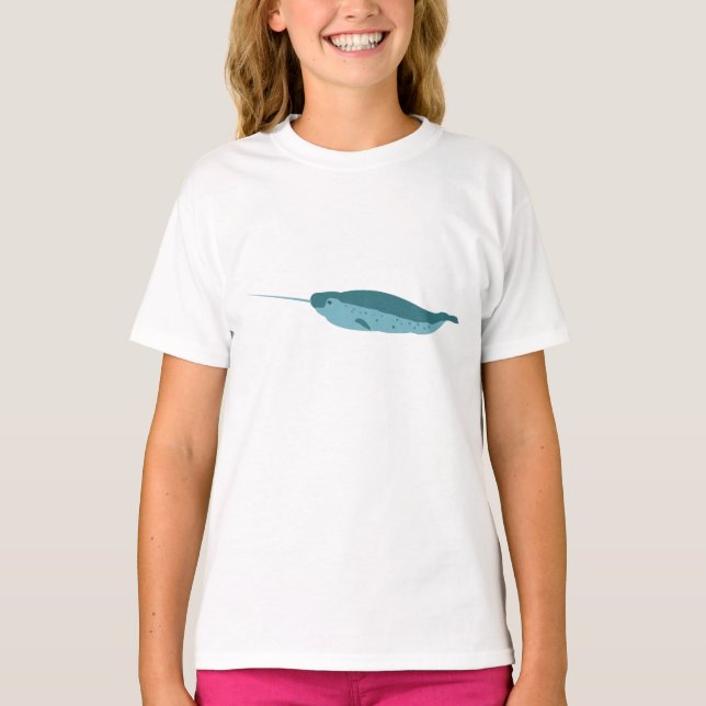 Narwhal im blauen Ozean T-Shirt (Vorderseite)