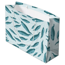 Narwhal im Muster des blauen Ozeans Große Geschenktüte