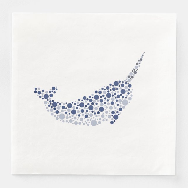 Narwhal in Dosen Serviette (Vorderseite)