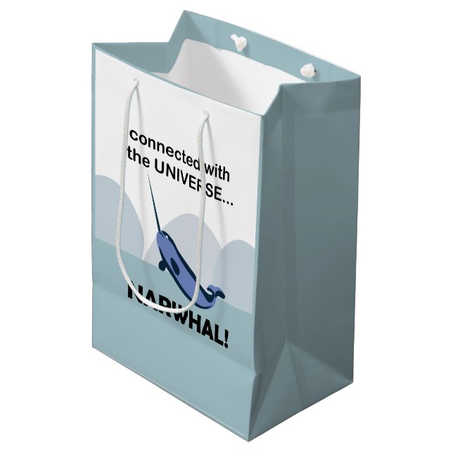 Narwhal ist mit dem Universum Narwhal verbunden Mittlere Geschenktüte (Vorderseite Schrägansicht)