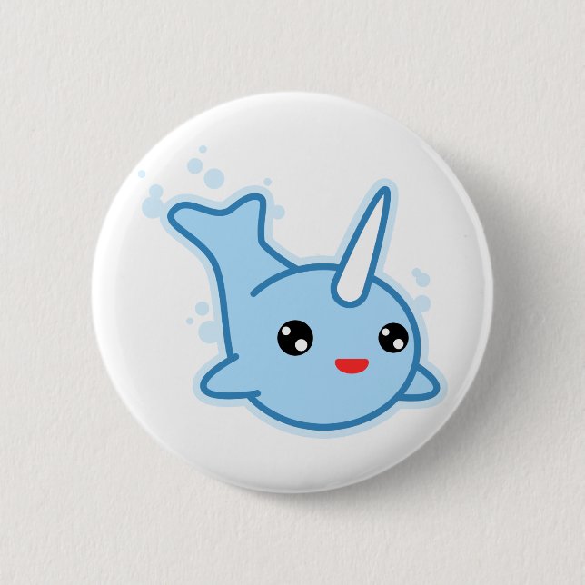 Narwhal Kawaii Button (Vorderseite)