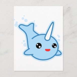 Narwhal Kawaii Postkarte