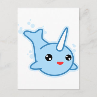 Narwhal Kawaii Postkarte