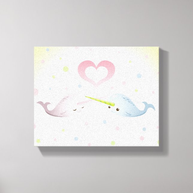 Narwhal Kisses Leinwanddruck (Vorderseite)