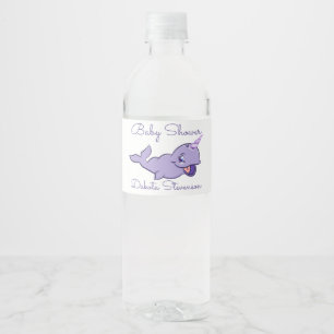 Narwhal Lila Lilac Magical Sea Unicorn Dusche Wasserflaschenetikett