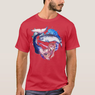 Narwhal Mermaid Schwanz Design T-Shirt