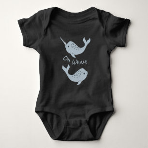 Narwhal Oh Whale Baby Bodysuit (Light Text) Strampler