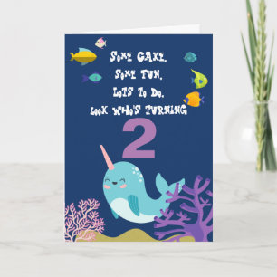 Narwhal Personalisiert Name Geburtstag Karte