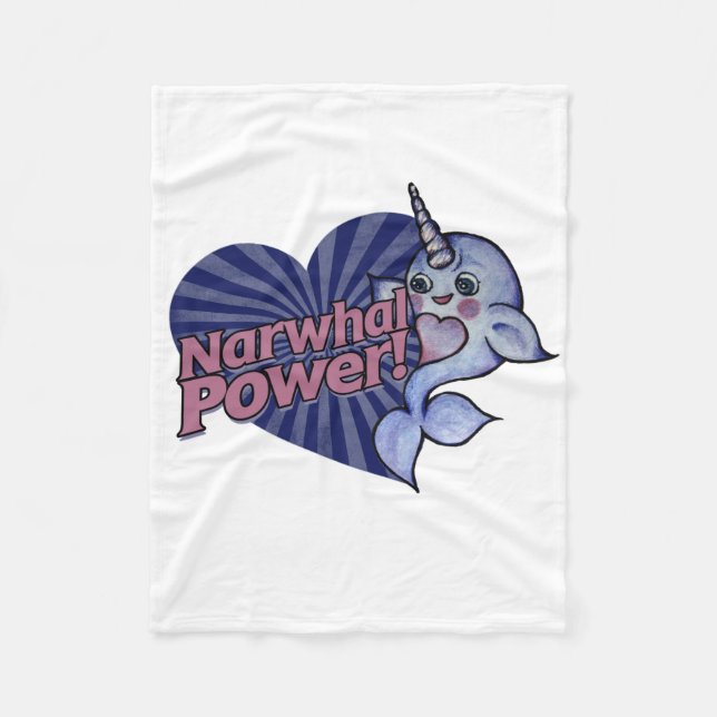 Narwhal Power Fleecedecke (Vorderseite)