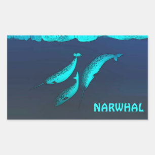 Narwhal Rechteckiger Aufkleber