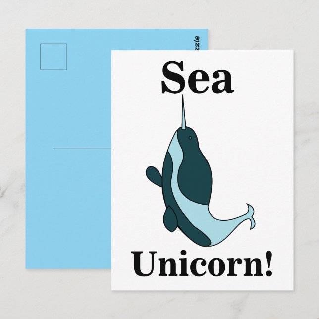 Narwhal Sea Unicorn Funny Postkarte (Vorne/Hinten)