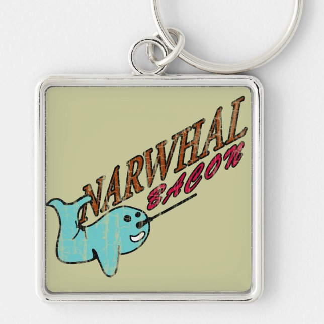 Narwhal Speck-Retro Logo Schlüsselanhänger (Vorne)
