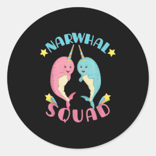 Narwhal Squad Niedlich Kawaii Narwhals Narwhale Runder Aufkleber