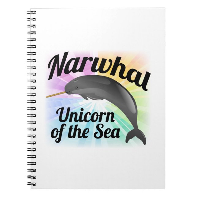 Narwhal Unicorn des Meeres, niedlicher Regenbogen Notizblock (Vorderseite)