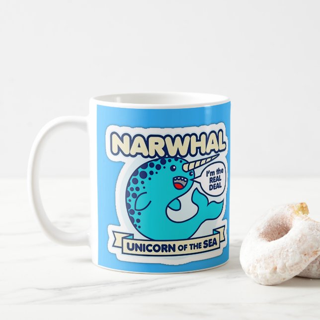 Narwhal Unicorn des Meeres Tasse (Mit Donut)