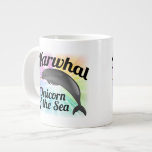 Narwhal Unicorn of the Sea, Niedlicher Regenbogen Jumbo-Tasse