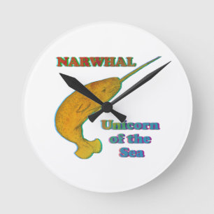 Narwhal - Unicorn of the Sea Runde Wanduhr