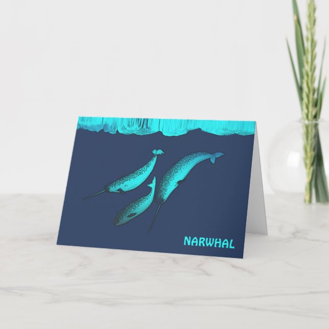 Narwhal unter dem Eis Feiertagskarte (Vorderseite)