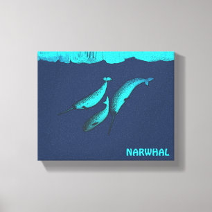 Narwhal unter dem Eis Leinwanddruck