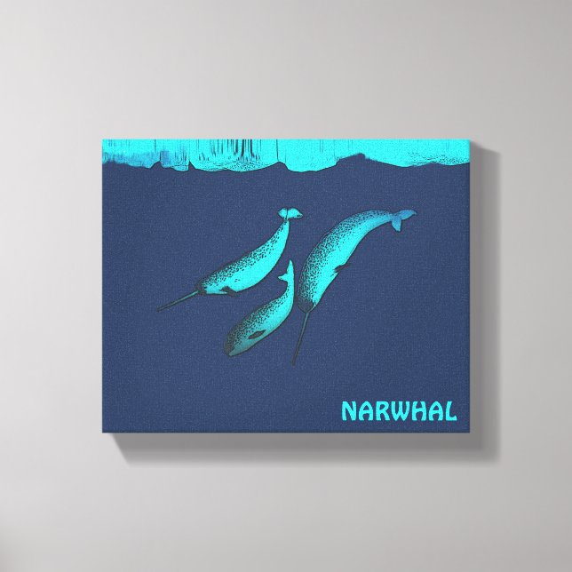 Narwhal unter dem Eis Leinwanddruck (Vorderseite)