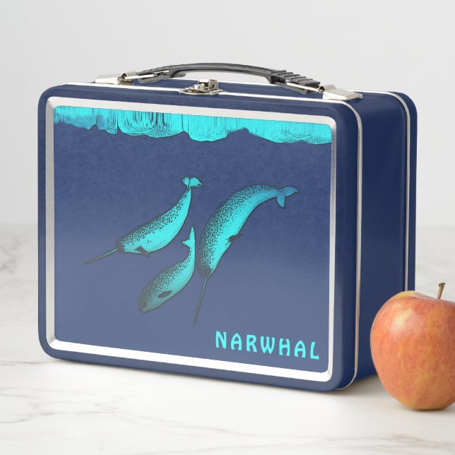 Narwhal unter dem Eis Metall Lunch Box (Beispiel)