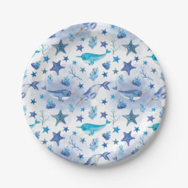 Narwhal unter den Sea Baby Shower Teller