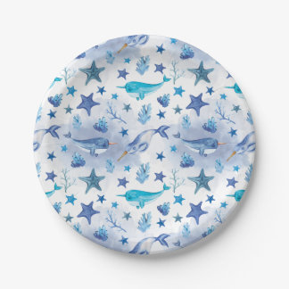 Narwhal unter den Sea Baby Shower Teller