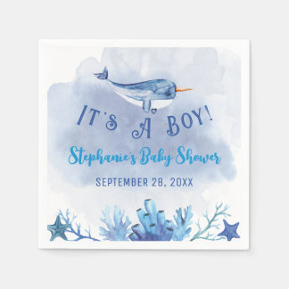 Narwhal unter der Sea Baby-Dusche Napkin Serviette