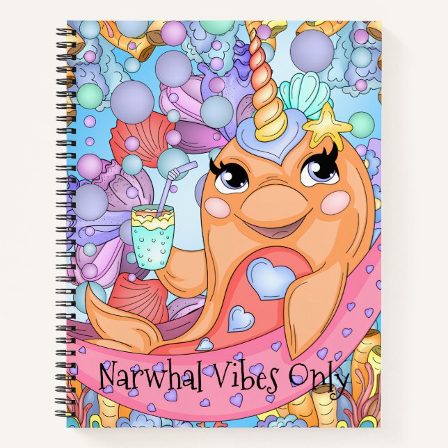 Narwhal Vibes nur Notizbuch (Vorderseite)