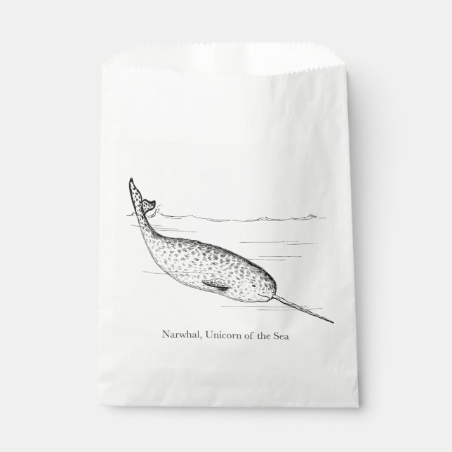 Narwhal Whale Einhorn des Meeres Geschenktütchen (Vorderseite)